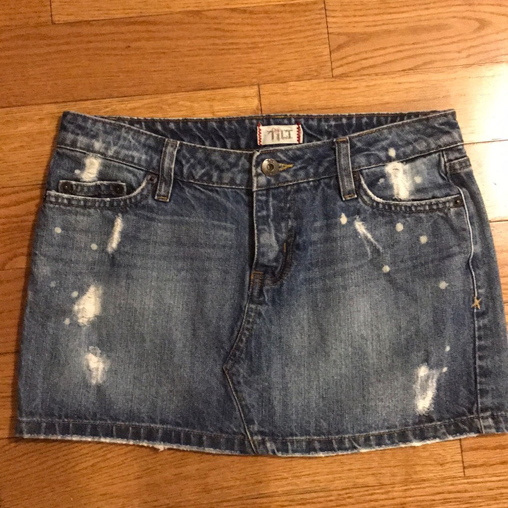 Tilt denim mini skirt